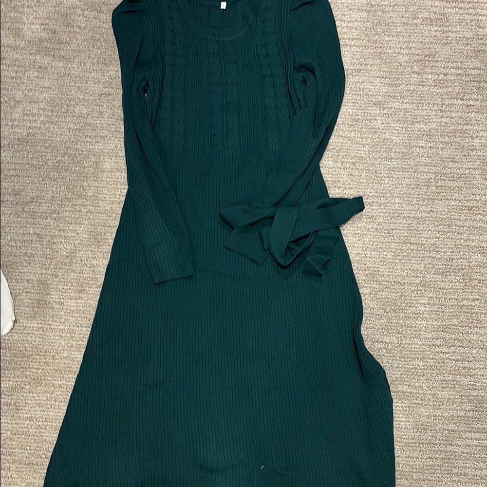Elegant Green Knit Dress